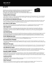 Sony SLT-A57 Marketing Specifications (SLT-A57K)