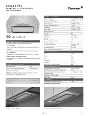 Thermador VCI6B30ZS Product Spec Sheet