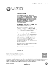 Vizio VW46LFHDTV10A VW46LF HDTV User Manual
