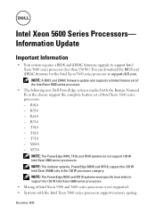 Dell 8 Information
  Update - Intel Xeon 5600 Series Processors