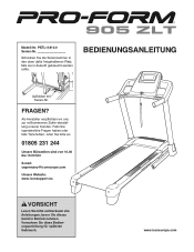 ProForm 905 Zlt Treadmill German Manual