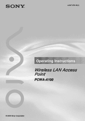 Sony PCWA-A100 Operating Instructions