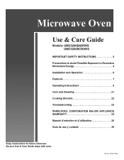 Whirlpool UMC5200BAB Owners Manual