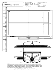 Sony KDL-40HX800 Dimensions Diagram