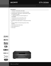 Sony STR-DE898/B Marketing Specifications