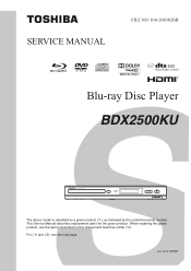 Toshiba BDX2500KU Service Manual