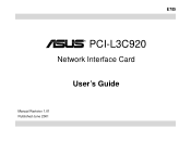 Asus PCI-L3C920 User Guide