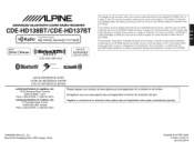 Alpine CDE-HD138BT User Guide