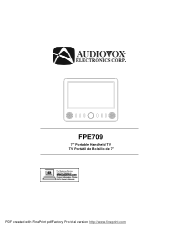 Audiovox FPE709 User Manual