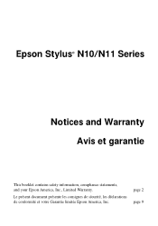 Epson Stylus N11 Notices
