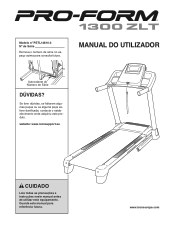 ProForm 1300 Zlt Treadmill Portuguese Manual
