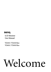 BenQ V2210 Eco User Manual