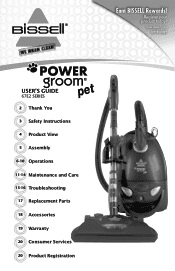Bissell Powergroom Pet Canister Vacuum Powergroom Pet Canister User's Guide