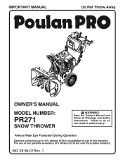 Poulan PR271 Owner Manual
