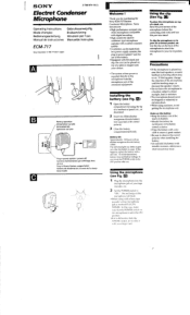 Sony ECM-717 Operation Guide