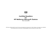 Compaq 3000R Certified Resellers for HP Netserver Cluster Installation