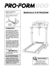 ProForm 600 Italian Manual