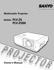 Sanyo PLV Z5 Owners Manual