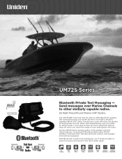 Uniden UM725GBT Specifications Sheet Owner Manual