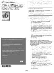 HP 8/20q HP StorageWorks 8/20q and SN6000 Fibre Channel Switch Quick Start Installation Instructions (5697-0623, October 2010)