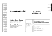 Marantz AV8802A Quick Start Guide - English