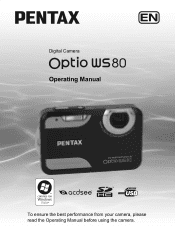 Pentax 16101 Optio WS80 Black and Orange Optio WS80