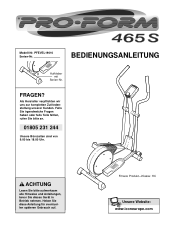 ProForm 465 S German Manual