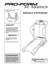 ProForm X 820 Treadmill Italian Manual