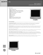 Sony KLV-S20G10 Marketing Specifications
