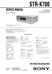 Sony STR-K700 Service Manual