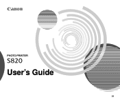 Canon S820 S820 User's Guide