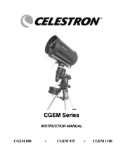 Celestron CGEM 1100 HD Computerized Telescope CGEM Series Manual