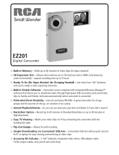 RCA EZ201 Spec Sheet - EZ201BK