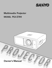 Sanyo PLV Z700 Owners Manual
