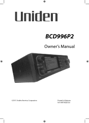 Uniden BCD996P2 English Manual