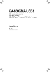 Gigabyte GA-880GMA-USB3 Manual