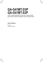 Gigabyte GA-G41MT-S2P Manual