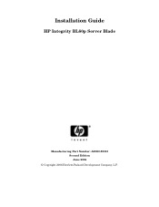 HP Integrity BL60p Installation Guide, Second Edition - HP Integrity BL60p Server Blade