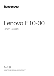Lenovo E10-30 User Guide - Lenovo E10-30