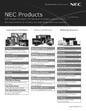 NEC NP-PX803UL-WH NEC Products Flyer