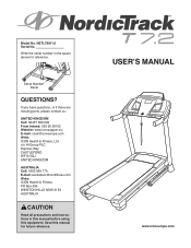 NordicTrack T 7.2 Treadmill Uk Manual