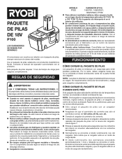Ryobi P100 Spanish Manual