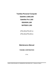 Toshiba PSLC8U-03L023 Maintenance Manual