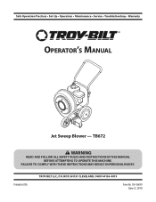 Troy-Bilt TB 672 Operation Manual