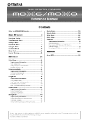 Yamaha MOX6 Reference Manual