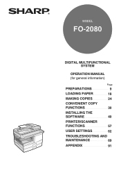 Sharp FO-2080 FO-2080 Operation Manual for General Use