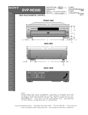 Sony DVP-NC600 Dimensions Diagram