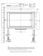 Sony KDL-46XBR2 Dimensions Diagrams