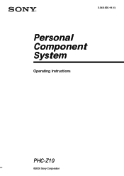 Sony PHC-Z10 Primary User Manual