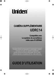 Uniden UDRC14 French Owner's Manual